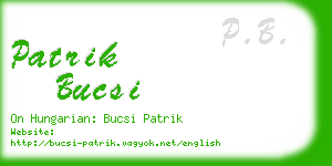patrik bucsi business card
